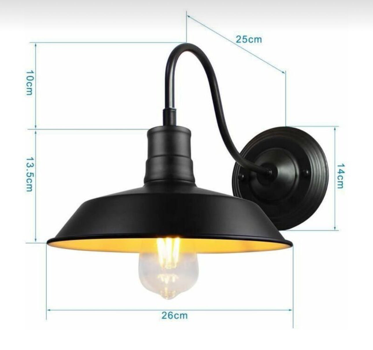 Arandela Celeiro Preto e interior Branco